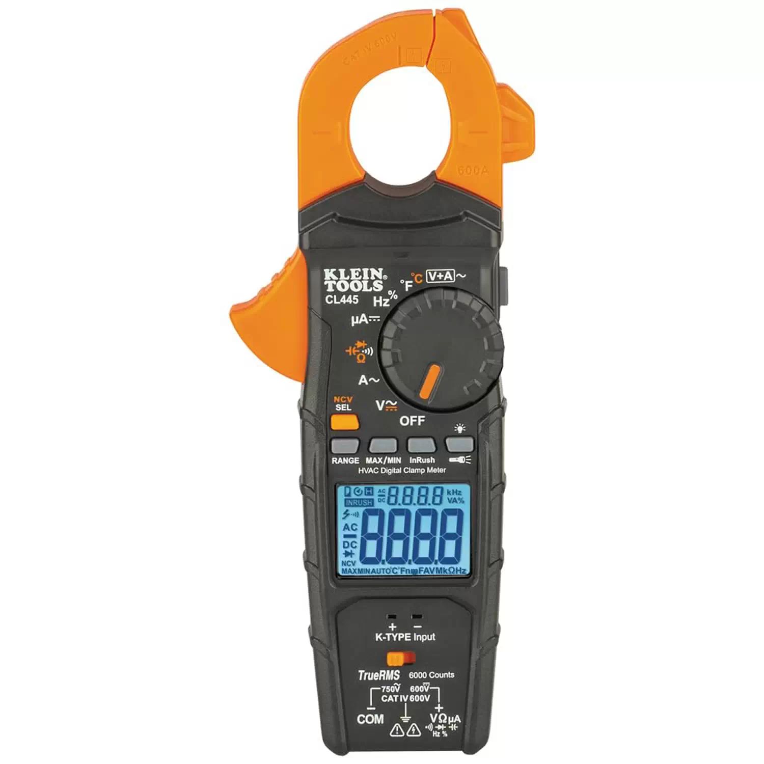 Klein Tools CL445 HVAC AC/DC Digital Clamp Meter, Auto-Ranging 600 Amp